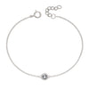 Silver bracelet with crystal birthstone for April.