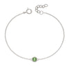 Silver bracelet with crystal birthstone for August