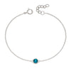 Silver bracelet with crystal birthstone for December.