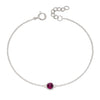 Silver bracelet with crystal birthstone for February.