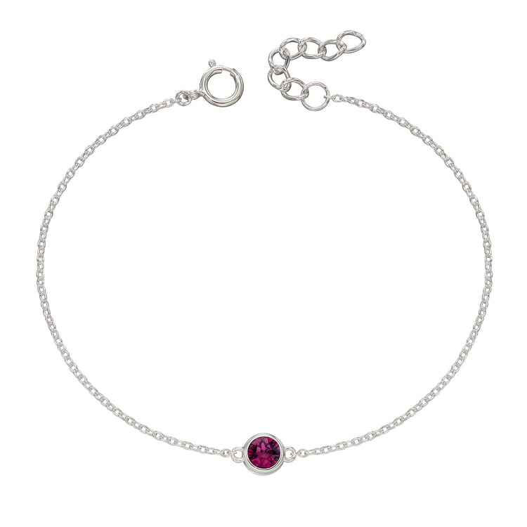Alternative view of Silver bracelet with crystal birthstone with gift box