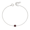 Silver bracelet with crystal birthstone for January.