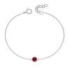 Silver bracelet with crystal birthstone for July.