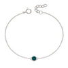 Silver bracelet with crystal birthstone for May.