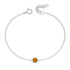 Silver bracelet with crystal birthstone for November.