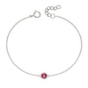 Silver bracelet with crystal birthstone for October.