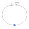 Silver bracelet with crystal birthstone for September.