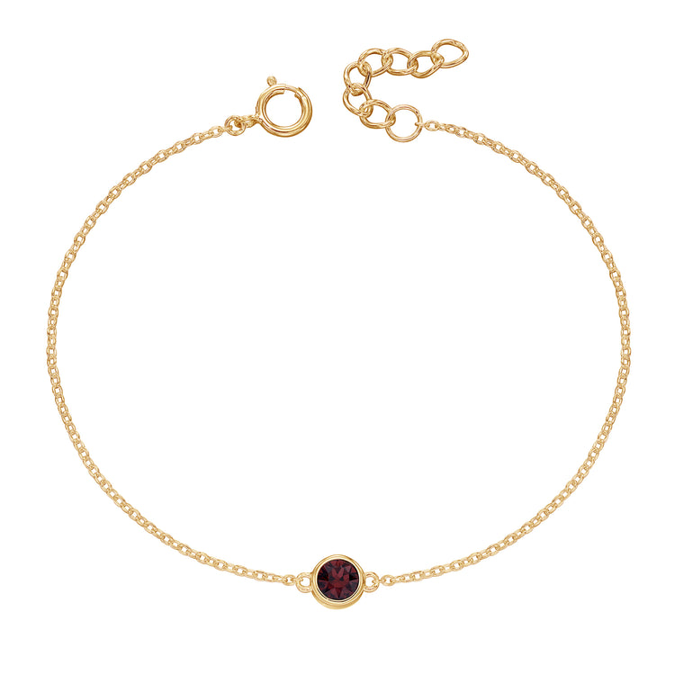 Gold bracelet with crystal birthstone with gift box