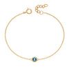 Gold bracelet with crystal birthstone for March.
