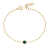 Gold bracelet with crystal birthstone for May.