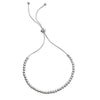 Silver beaded bracelet on a white background