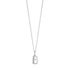 Silver chain with a silver cubic zirconia pendant with the initial B.