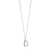 Silver chain with a silver cubic zirconia pendant with the initial D.
