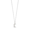 Silver chain with a silver cubic zirconia pendant with the initial E.