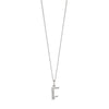 Silver chain with a silver cubic zirconia pendant with the initial F.