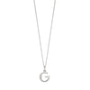 Silver chain with a silver cubic zirconia pendant with the initial G.