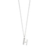 Silver chain with a silver cubic zirconia pendant with the initial H.