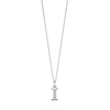 Silver chain with a silver cubic zirconia pendant with the initial I.