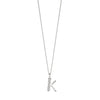 Silver chain with a silver cubic zirconia pendant with the initial K.