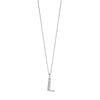 Silver chain with a silver cubic zirconia pendant with the initial L.
