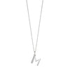 Silver chain with a silver cubic zirconia pendant with the initial M.