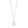 Silver chain with a silver cubic zirconia pendant with the initial O.