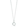 Silver chain with a silver cubic zirconia pendant with the initial Q.