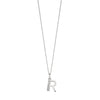 Silver chain with a silver cubic zirconia pendant with the initial R.