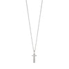 Silver chain with a silver cubic zirconia pendant with the initial T.