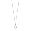 Silver chain with a silver cubic zirconia pendant with the initial U.
