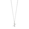 Silver chain with a silver cubic zirconia pendant with the initial X.