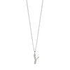 Silver chain with a silver cubic zirconia pendant with the initial Y.
