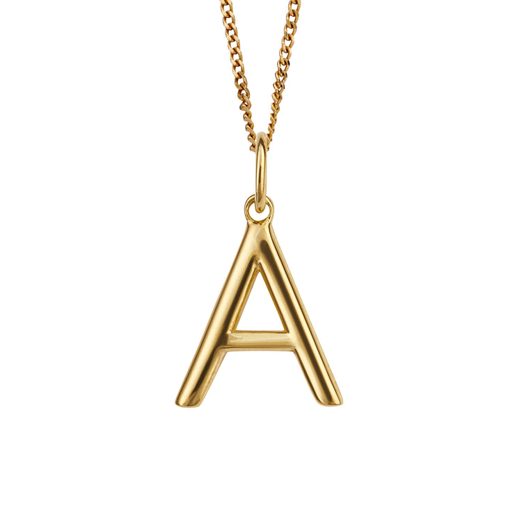 Gold initial Pendant and chain with gift box