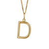 Gold chain with a gold pendant with the initial D.