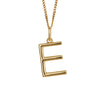 Gold chain with a gold pendant with the initial E.