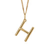 Gold chain with a gold pendant with the initial H.