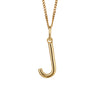 Gold chain with a gold pendant with the initial J.