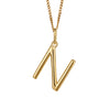 Gold chain with a gold pendant with the initial N.