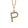 Gold chain with a gold pendant with the initial P.