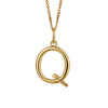 Gold chain with a gold pendant with the initial Q.
