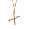 Gold chain with a gold pendant with the initial X.