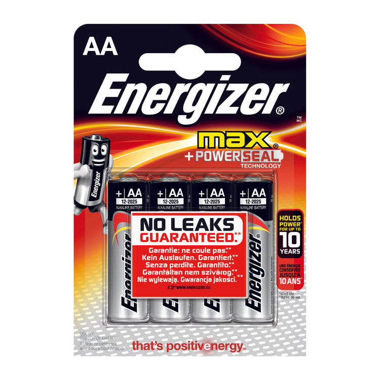 Energizer Max AA alkaline batteries four pack