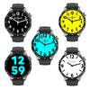 Five watches showing samples of clock faces available