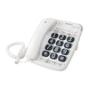 White landline phone with big black buttons