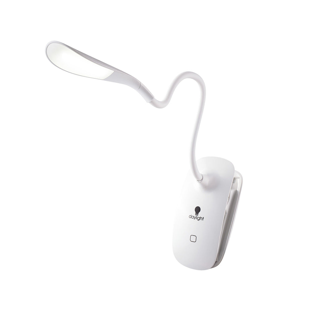 Clip-on light with flexible neck bent