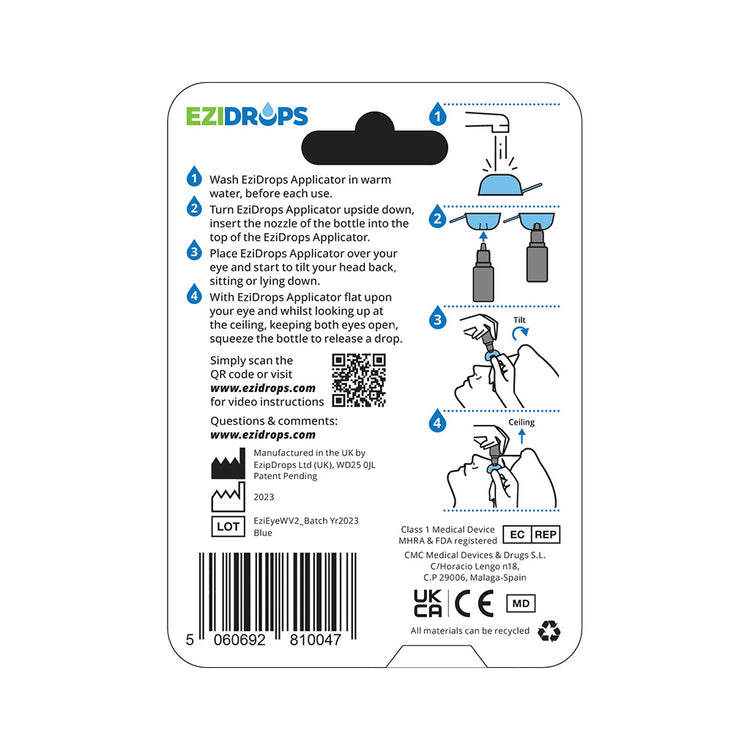 Alternative view of EziDrops eye drop applicator - wide
