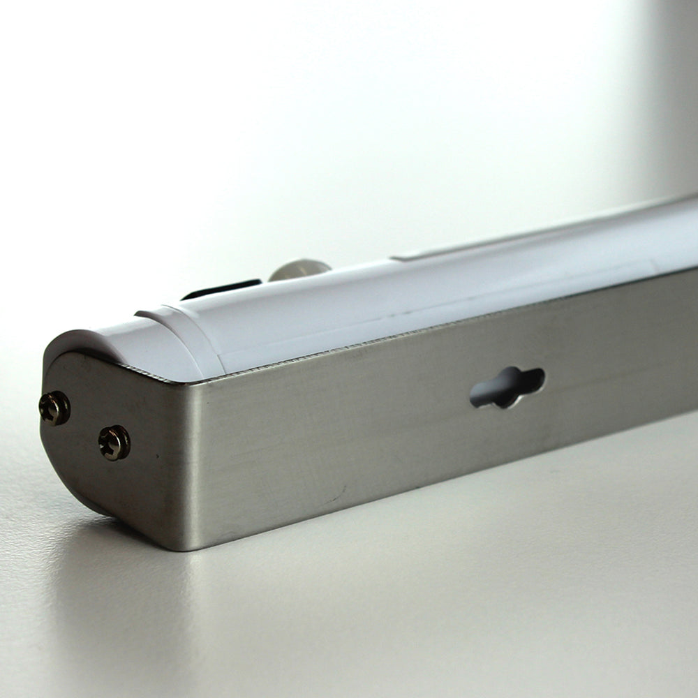 Close-up of one of the mounting holes for the sensor light.