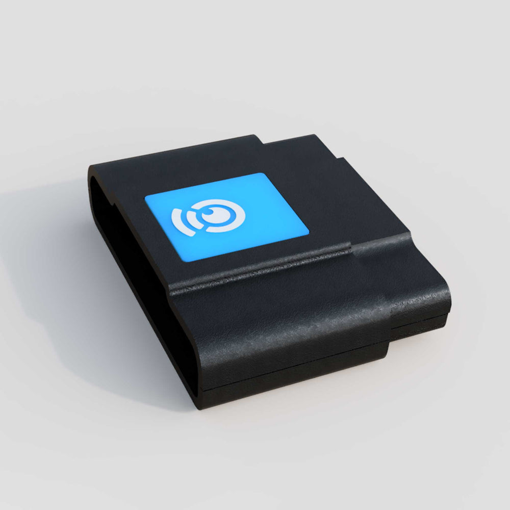 Angled top down view of the Ikonn Colour and light sensor against a white background.