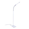 White floor lamp with adjustable neck on a white background