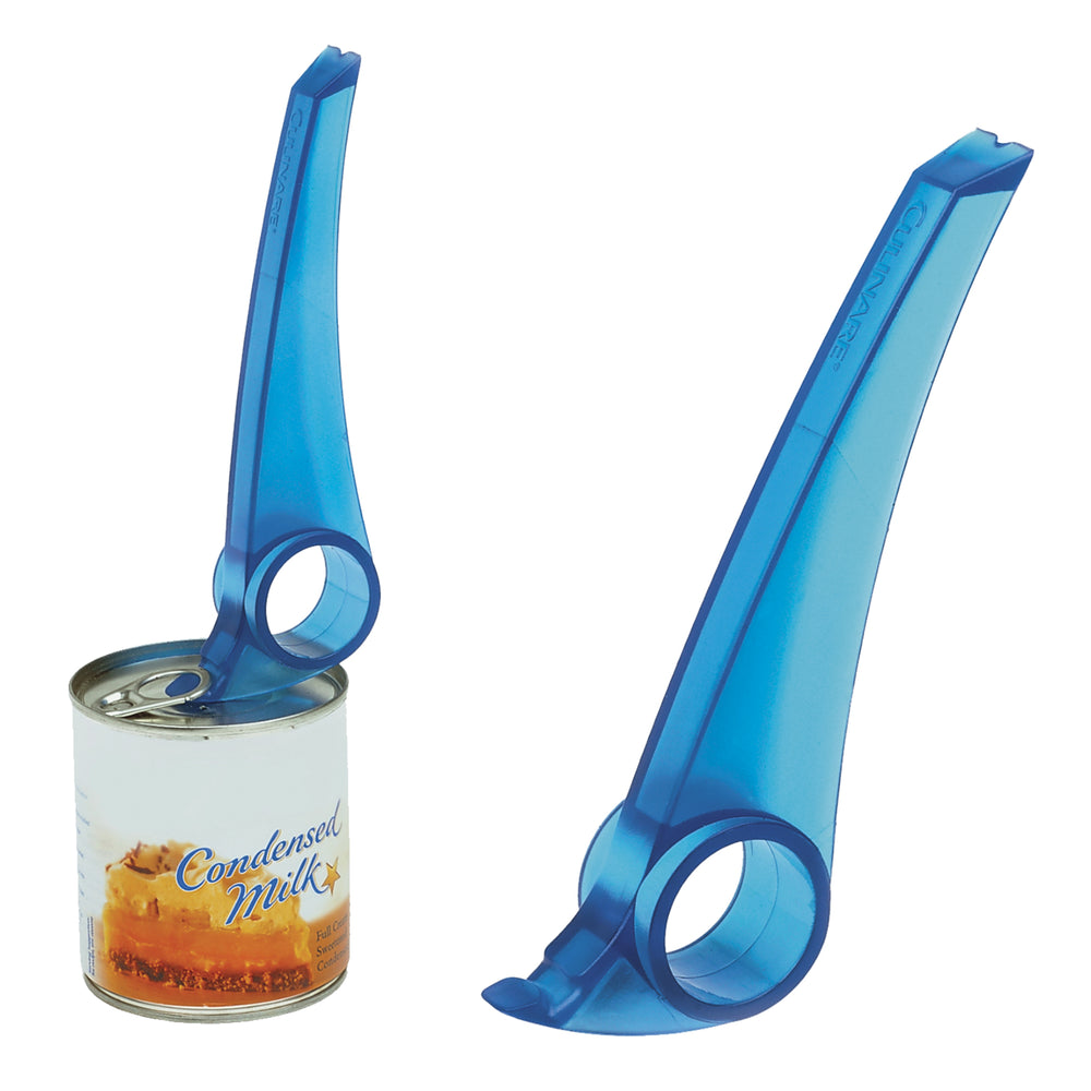 Image shows a magipull about to open a ringpull on a tin and a larger magipull standing alone